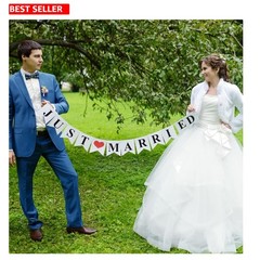 Versatile Just Married Decorations Banner – Perfect for Weddings & Engagements