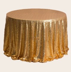 Gold Glitter Sequin Tablecloth Wedding Engagement Reception Party Decoration