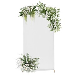 Wedding Arch Backdrop Stand for Ceremony Square Gold Balloon Arches Stand 6.6FT