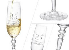 25th Wedding Anniversary Decorations Silver Gifts for Couple Classical Style