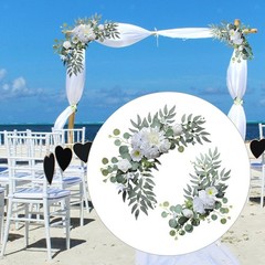 2Pcs Artificial Wedding Arch Flowers Rustic for Holiday Living Room Ceremony