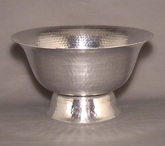 Compote Bowl Vase Aluminum Revere Hammered Low 10″Dia 5.75″High FREE SHIPPING