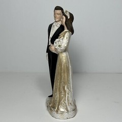 Vintage 1949 Wedding Cake Topper By Novelty Co Marblelike 5 3/8 X 2.5 Inches