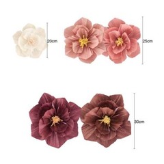 Brown Pink White Paper Peony Flower Arrangement Floral Wall Hanging Decorations
