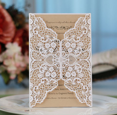 10PCS Laser Cut Party Invitations Sweet 16, Wedding, Quinceanera Party Card