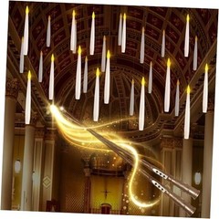 Floating Candles with Wand, 20 Pack 2 Wands Halloween Magic 6.1in-20pc 2 wands