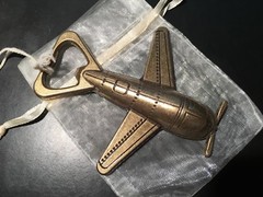 NEW Kate Aspen Airplane Bottle Openers 1 dozen party favors organza gift bags