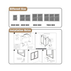 Mifuro 48″x30″ Enclosed Bulletin Board, Outdoor Lockable Weather-Resistant Al…