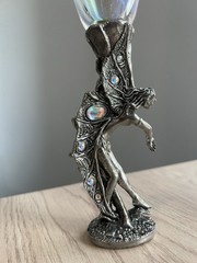 Pewter Heart Kissing Fairies – Champagne Flutes