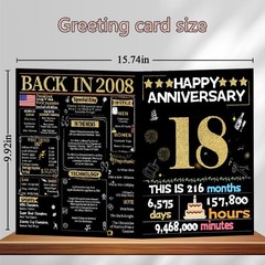 Joycard 18th Anniversary Card for Women Men, Wedding Card for Wife Husband, S…