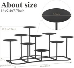 Black Metal Pillar Candle Candelabra for Black-p9