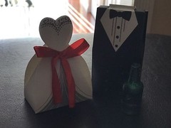 20pcs 3D Wedding Favor Boxes Dress & Tuxedo Party Bride Groom Shower Gift