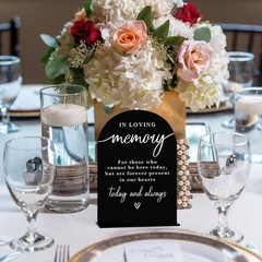 Acrylic Wedding Sign, In Loving Memory Table Decor, Ceremony Reception, Black
