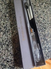 Waterford Crystal & Stainless Steel Serrated Knife, Wedding Cake Knife Excellent