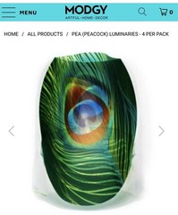 NEW Modgy Luminary Lanterns 4 Peacock Feather Not Opened Pool & Wedding Events