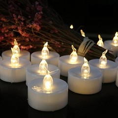 24 Tea Lights Led Flickering with Timer Function (6 hrs on, 18 hrs off),