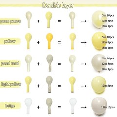 Yellow Balloon Arch Kit Double 5 inches, 12 18