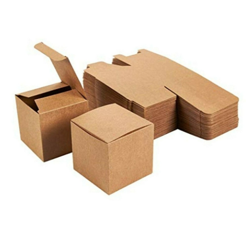 150x Kraft Paper Box Party Wedding Favour Bomboniere candy soap gift Box 6x6x6cm