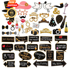 60Pcs Wedding Photo Booth Props, Props for Photos Colorful