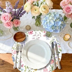 50PCS Floral Disposable Paper Placemats Watercolor Butterfly & Wildflower
