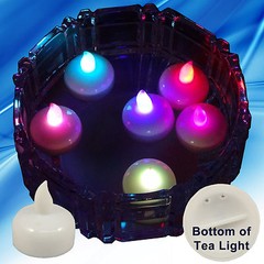 36 Multicolor Led Floating Floral Tea Light Candle for Wedding Centerpiece Decor