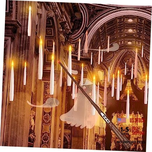 Floating Candles, 20PCs Floating Candle with Wand, Magic Hanging Candles