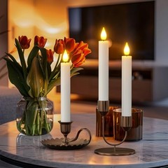 10pcs Flameless Rechargeable Taper Candles, Bright Rechargeable Taper, 10pcs