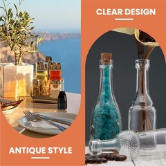 BULK PARADISE Small Mini Clear Vintage Glass Bottles with X-Small,