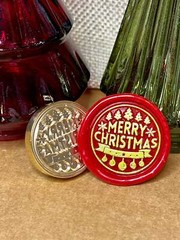 Merry Christmas Trees & Ornaments Wax Seal Stamp