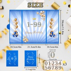 Blue 1st-99th Happy Birthday Party Decorations 18″x12″ Birthday Guest Book fo…