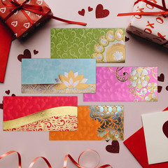 Shagun Gift Envelope (Pack of 10) Assorted Color Designs Money Holder Fancy Pack