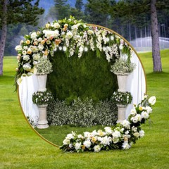 Flowers Wall Round Photography Background Wedding Arch Stand Cover Backdrop