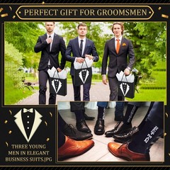 50Pcs Groomsmen Gifts Groomsmen Proposal Box with Shot Glasses Socks Sunglass…