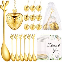 Yiyiring 25 Sets Bridal Shower Tea spoon: about 7.4 inches long, Gold