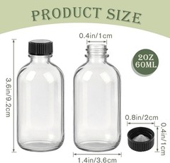 Showvigor 12 Pack 2oz Clear Glass Shot Bottles with Caps and…