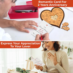 2 Year Anniversary Wooden Gifts for Him Her – Cotton 2Nd Anniversary Wedding Gif