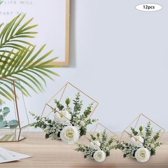 12Pcs Metal Geometric Flower Stand Elegant Gold Wedding Centerpieces Party Decor
