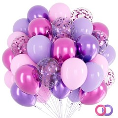 Pink and Purple Balloons, 68PCS 12 Inch Metallic Purple Pink Pink Purple