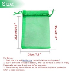 Large 8×12 Green Organza Drawstring Bags – Perfect for Weddings & Crafts