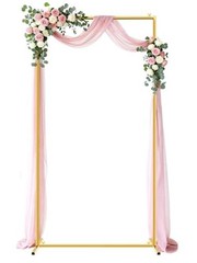 Gold Wedding Arch Backdrop Stand, 6.6 * 3.3FT Square Backdrop 6.6×3.3 FT (HxW)