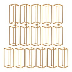16Pcs 9.44*9.44*23.6″ 29.3lbs Gold Rectangular Smooth Metal Wedding Flower Stand