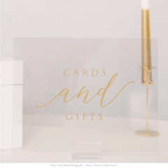 Set of 3 Clear & Gold Acrylic Wedding Signs