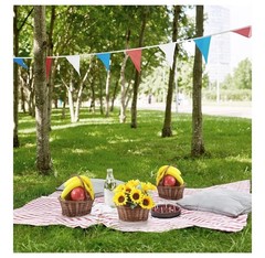 Barydat 6 Pcs Small Wicker Multi-use Baskets With Handle- Oval-9″X7″X4″