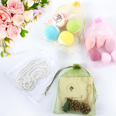 100PCS Premium Sheer Organza Bags, White Wedding Favor Bags, 6.6 x 9 inch Reusab
