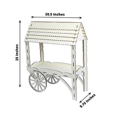 5 in Natural Laser Cut Mini Candy Cart Wooden CUPCAKE Dessert STAND Party Events