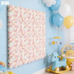 12 Pcs Flower Wall Panel Artificial Flower Wall Backdrop Flower Decoration