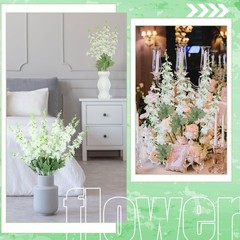 24 Pcs Delphinium Artificial Flower 35.4» Long Larkspur Stem Silk Fake Faux …