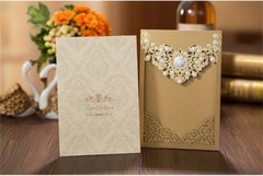 Gold Business Party Wedding Invitation Day Invite Card Laser Cut Personalised