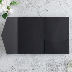 FEIYI 20 PCS Black Tri-fold Laser Cut Wedding 5.12 x 7.1 inches,