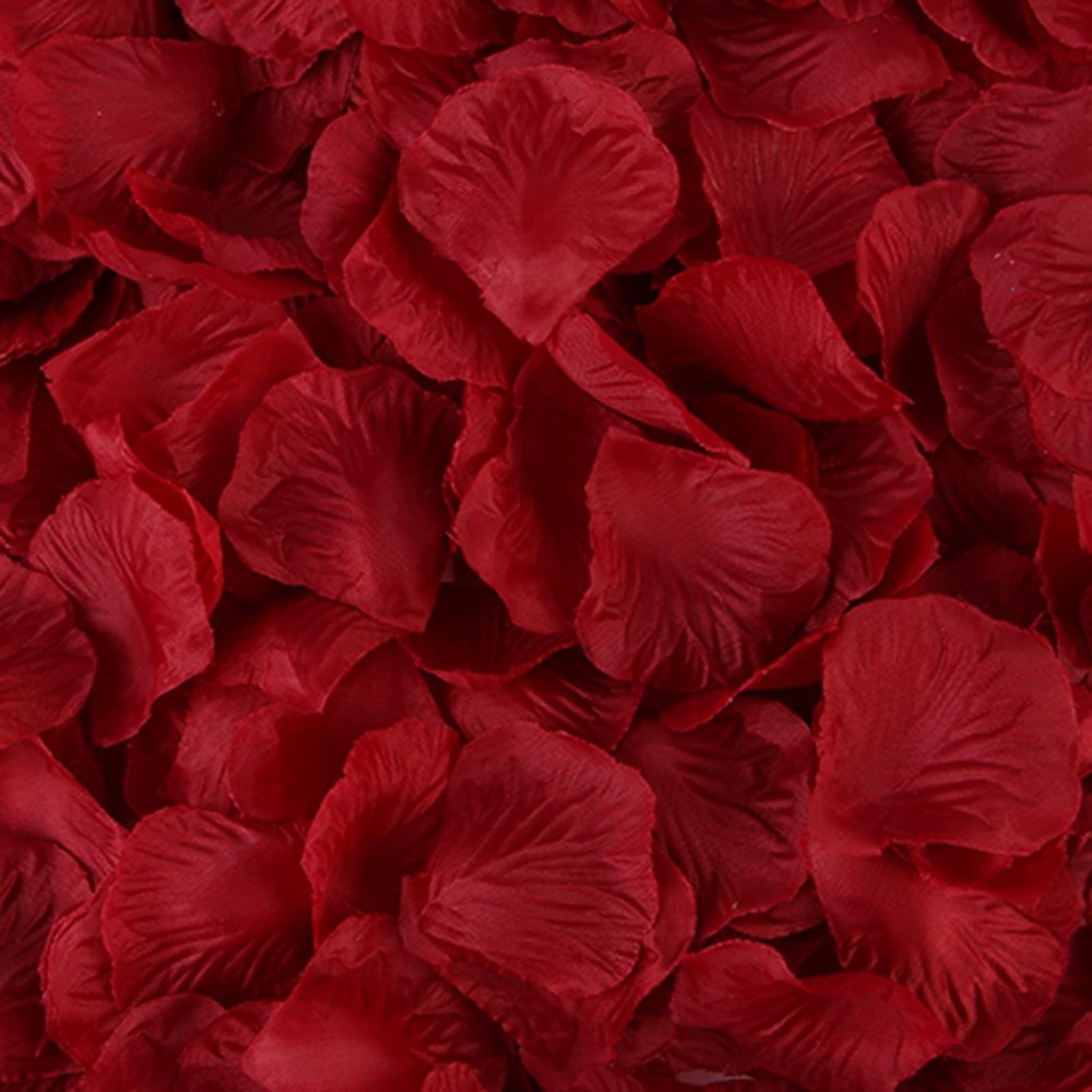 Uvaluefeet 1000 Pcs Artificial Fake Rose Petals,Flower 1000Pcs, Dark Red